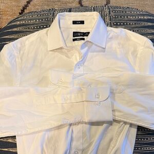 J. Crew Men's Classic slim tech White Dress Shirt